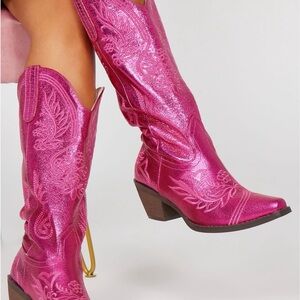 Fashion Nova Pink Ankle Boots